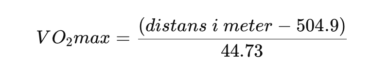 Formel cooper 12 minuters löptest